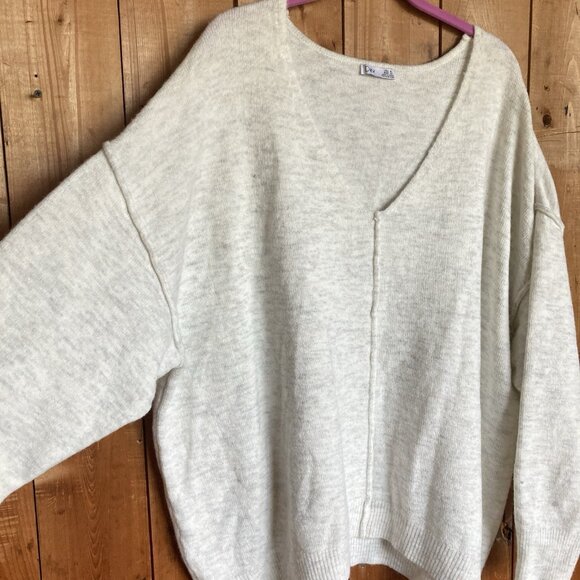 Dex Women Gray Pullover Sweater Slouchy Soft Oversized Acrylic Blend New sz XL - Picture 1 of 11